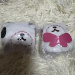 シュガーバニーズ　ふわふわ巾着2 しろうさ　ぶちうさ