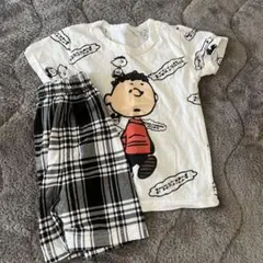 スヌーピー Tシャツとチェックパンツセット