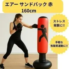 エアー サンドバック 赤 ボクシング パンチ キック 160cm エクササイズのサムネイル