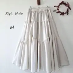 スタイルノート【極美品】ティアードロングスカート　M　グレージュ　大人可愛い