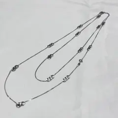 vintage switching design silver necklace