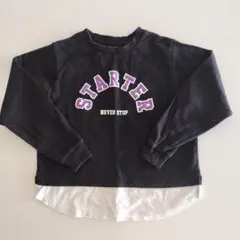 150 　トレーナー　長袖　黒　秋冬　美品　　パイル　STARTER　重ね着風