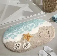 海 ビーチサイド サーフ ハワイアン バスマット 玄関マット トイレマットのサムネイル