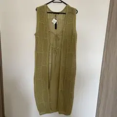 透かし編みノースリーブロングカーディガン　　サイズMのサムネイル