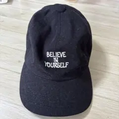 GU キャップ ブラック BELIEVE IN YOURSELF 黒　シンプルのサムネイル