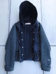 MARNI フード付きダークブルー短丈ジャケットのサムネイル