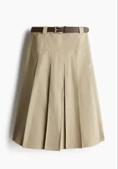 H＆M ベルテッドプリーツスカート ベージュ 34