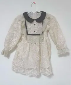 フォーマル キッズ ワンピース レース ホワイト 110 長袖