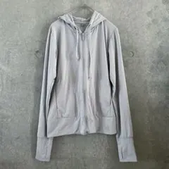 UNIQLO UVカットフルジップパーカー　ライトグレー Sのサムネイル