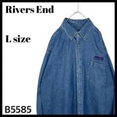 古着 Rivers End リバースエンド 長袖デニムシャツ 企業刺繍 メンズL