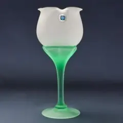 【希少・美品】ササキクリスタル チューリップ キャンドルホルダー 昭和レトロ