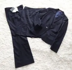 LESMUES Lサイズ スーツ3点セット 黒ストライプ パンツ新品