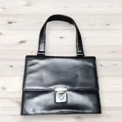 agnes b.　黒いレザーハンドバッグ　冠婚葬祭