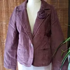 コサージュ付きジャケットGAP150　ピンク系パープル　コールテン入学発表会