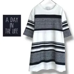 【ユナイテッドアローズ】Tシャツ　メンズ　ボーダー　綿混　カジュアル　ゆったり