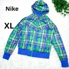 NIKE ナイキ XL マウンテンパーカー 緑　青 フード付