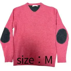 BEAMS LIGHTS / シェットランドエルボーパッチVネックニット　M