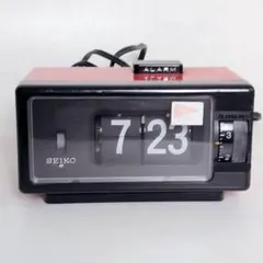 SEIKO パタパタ時計 赤黒 アラーム付き （昭和レトロ） - メルカリ
