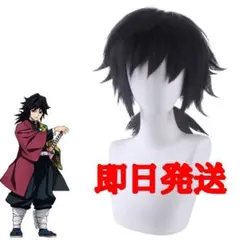 鬼滅の刃 冨岡義勇 ウィッグ とみおかぎゆう コスプレ