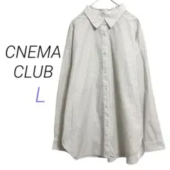 CNEMA CLUB【L】ベージュ ストライプ 長袖シャツのサムネイル