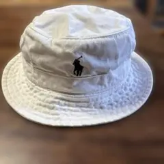 ポロ・ラルフローレン　ホワイト バケットハット　Sサイズ