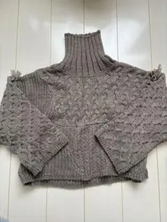 mystic ハイネックフリンジニットプルオーバー