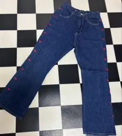 DUBLE FLAGS ハート刺繍 フレアデニム Mサイズ