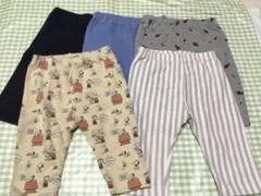 ユニクロ　西松屋　レギンス　　7分丈　5点セット90