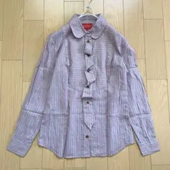 美品✨ヴィヴィアンウエストウッド ストライプ柄 フリルブラウス ラウンドカラーのサムネイル