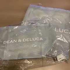 DEAN & DELUCA メッシュトートバッグ ミントブルー 2点セット
