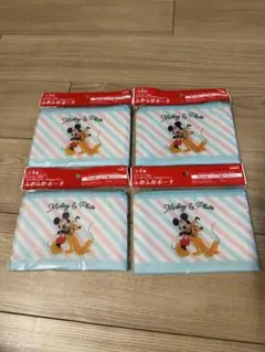 ミッキー & プルート ストライプポーチ 4枚セット