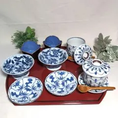 和食器 お二人様 有田焼 三峰 高台鉢　千峰 茶碗蒸し 小鉢 小皿 10点