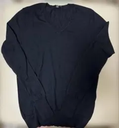 UNIQLO Vネック ニット 長袖 ブラック M