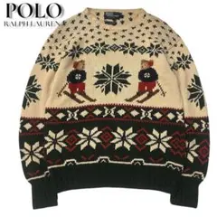 【希少⛄️美品】ポロラルフローレン ポロベア❄️ノルディック柄ニット ハンドニット風