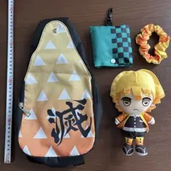 鬼滅の刃 我妻 善逸ボディバッグ ぬいぐるみ シュシュ 3点セット　エコバッグ