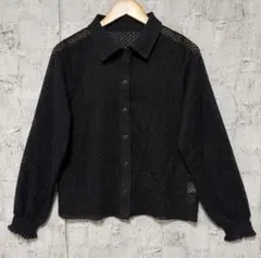 【FREAK'S STORE】透かし編み メッシュニットカーディガン Fのサムネイル