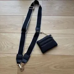 スマホショルダーストラップ ブラック ポーチ付き