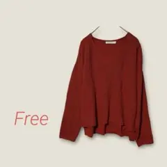 BROWNY STANDARD ニット 赤 Vネックニット Fサイズ A936