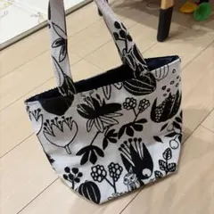 MOOMIN トートバッグ モノトーン 花柄 美品