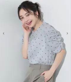 新品cocaドット柄 ブラウス ブルー Mのサムネイル