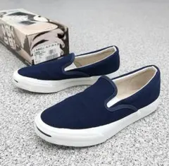 美品 USA製 90年代 コンバース ジャックパーセル スリッポン 紺 US8