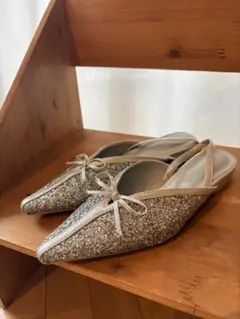 un/neu グリッターミュール シルバー
