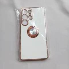 GalaxyS25Ultra用 ソフトケース ホワイト　リング付き