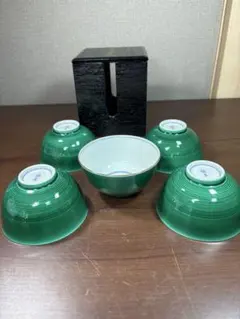未使用のたち吉煎茶碗5客揃え木箱入り