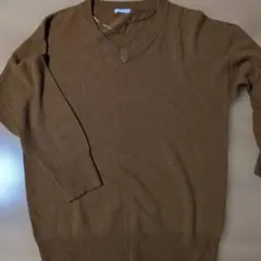 GU ブラウン Vネック セーター 長袖