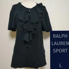 RALPH LAUREN SPORT ラルフローレンフリル付き濃紺トップスLのサムネイル