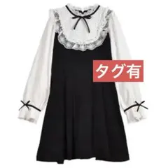 rojita ジャンスカライクビジュ釦ワンピース ブラック - メルカリ