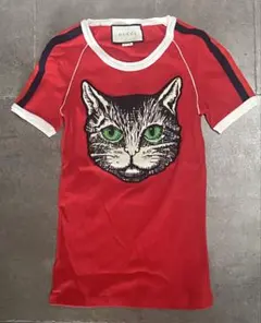 GUCCI 猫の顔アップリケTシャツのサムネイル