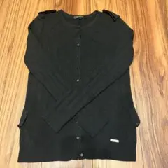 BURBERRY 黒 リブ編み カーディガン　38