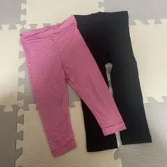 ストレッチ素材 レギンス 80cmピンク黒